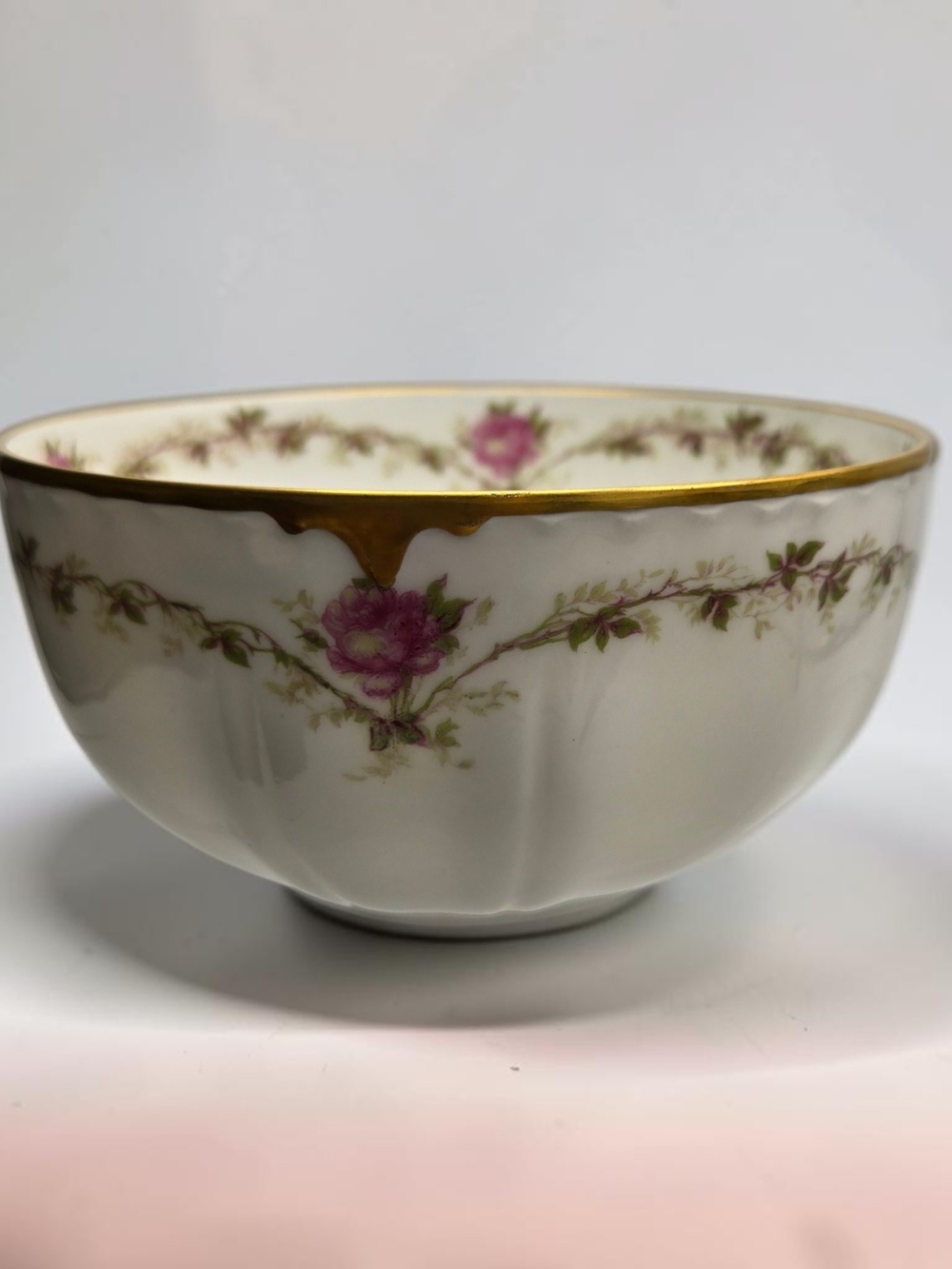 Antique Haviland & Co. Limoges France Pink Rose Victorian Cottage Decor